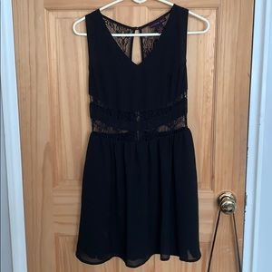Black lace detail dress
